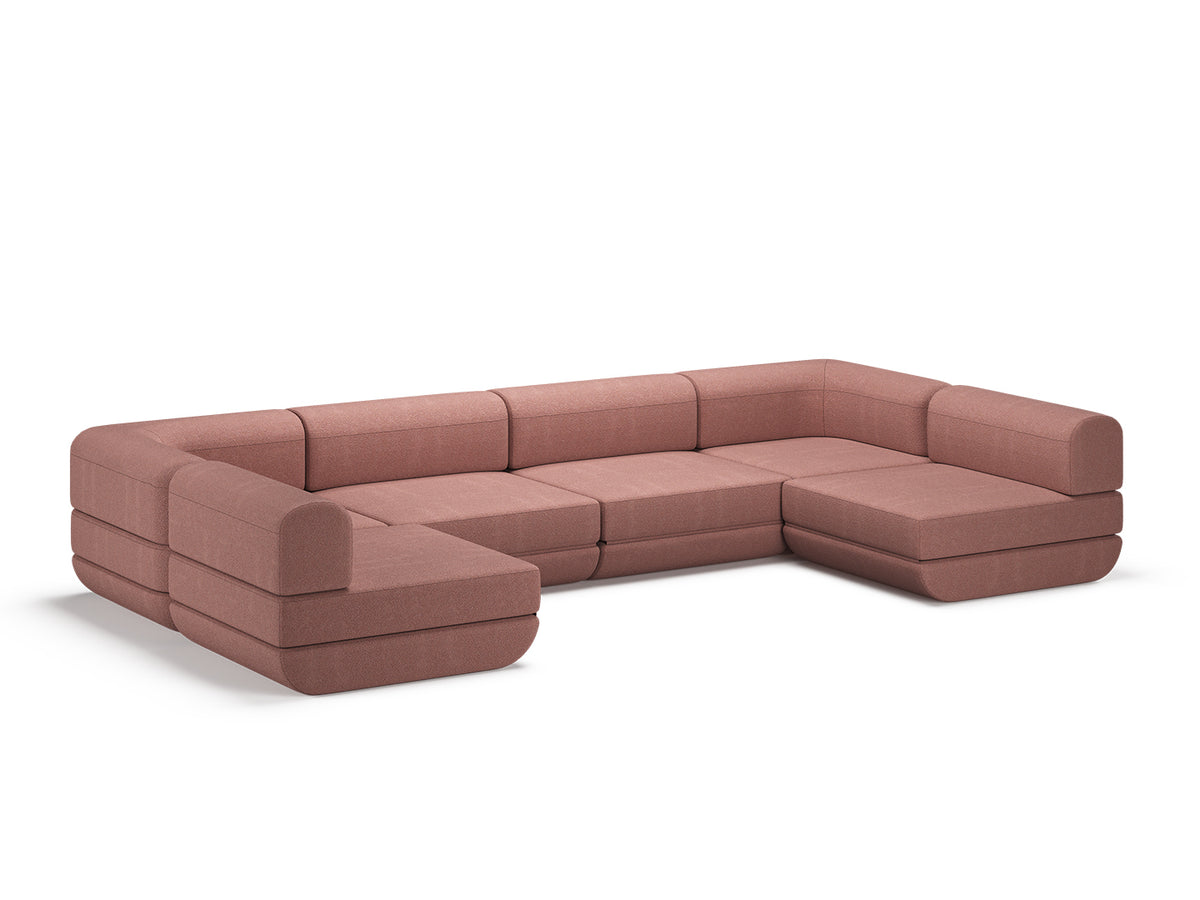 Coral Rezy Flow four-seater sofa bed sectional, u shape configuration