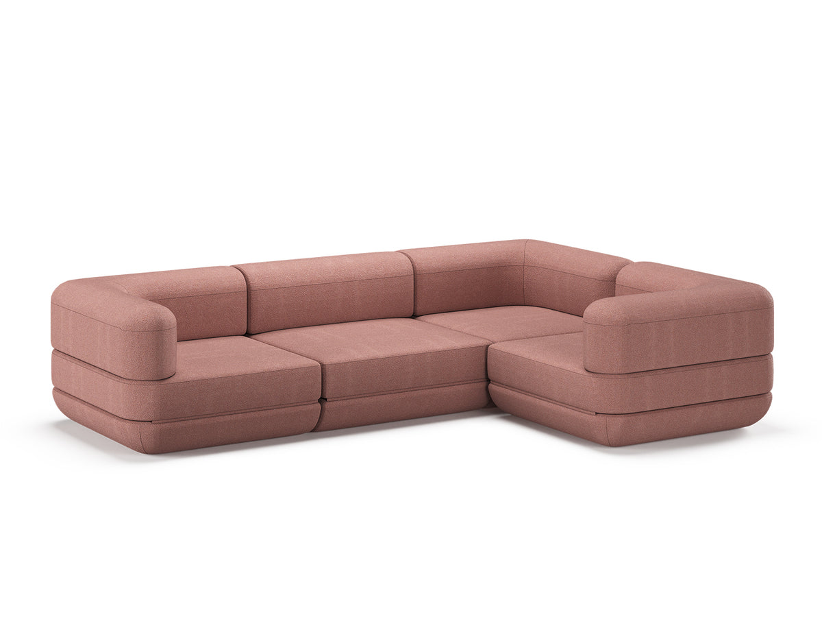 Coral Rezy Flow three-seater sofa bed sectional, left chaise configuration