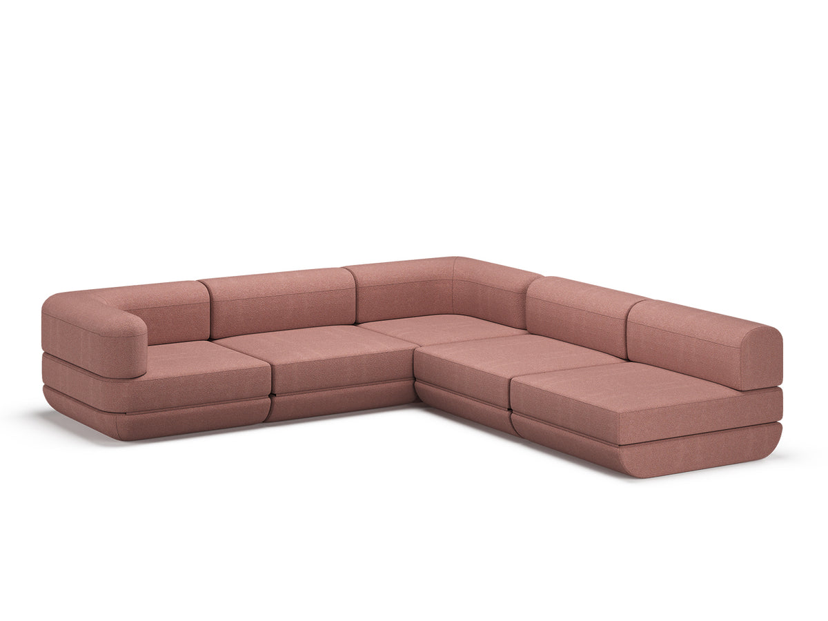 Coral Rezy Flow three-seater sofa bed sectional, left open double chaise configuration