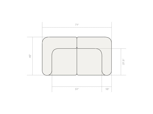 Two Seater Flow Sofa Bed