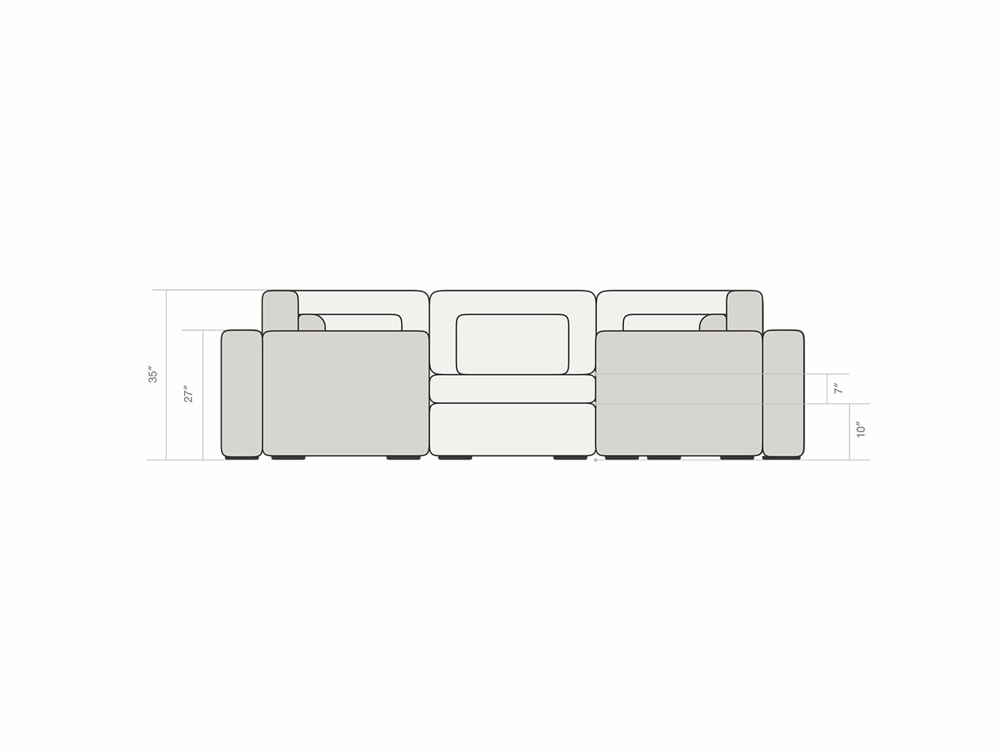 Three Seater - With 2 corner seats 4.0