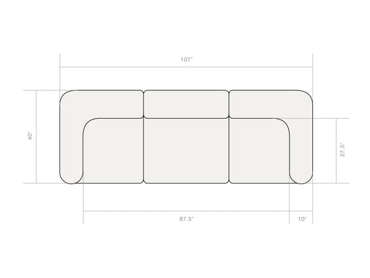 Three Seater Flow Sofa Bed