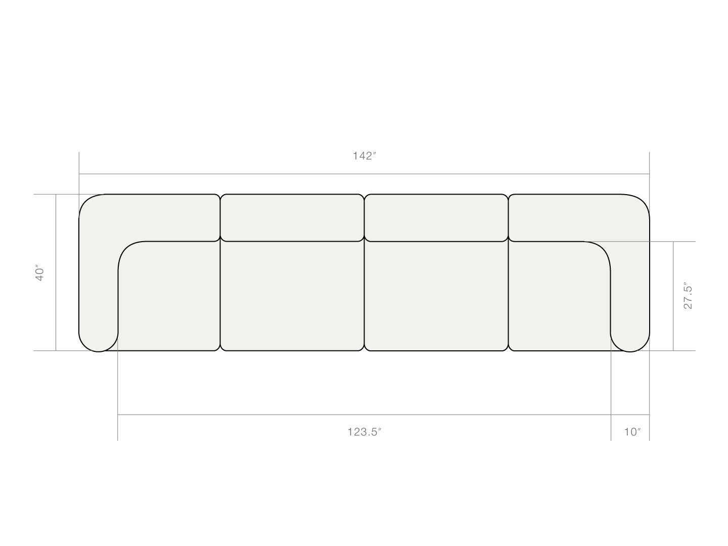 Four Seater Flow Sofa Bed