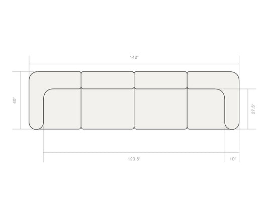 Four Seater Flow Sofa Bed