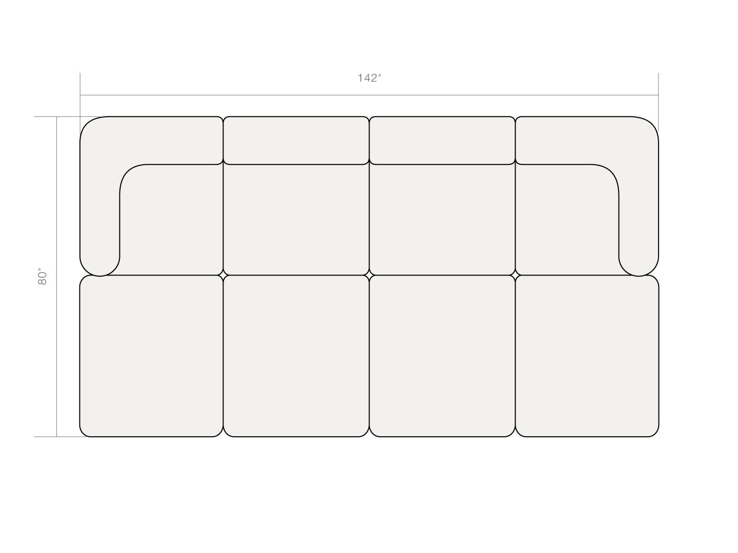Four Seater Flow Sofa Bed