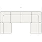 Dimension diagram of the Rezy Flow four-seater sectional, u shape, top view