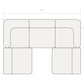 Dimension diagram of the Rezy Flow three-seater sectional, u shape, top view