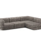 Mushroom Rezy Flow three-seater sofa bed sectional, left open chaise configuration