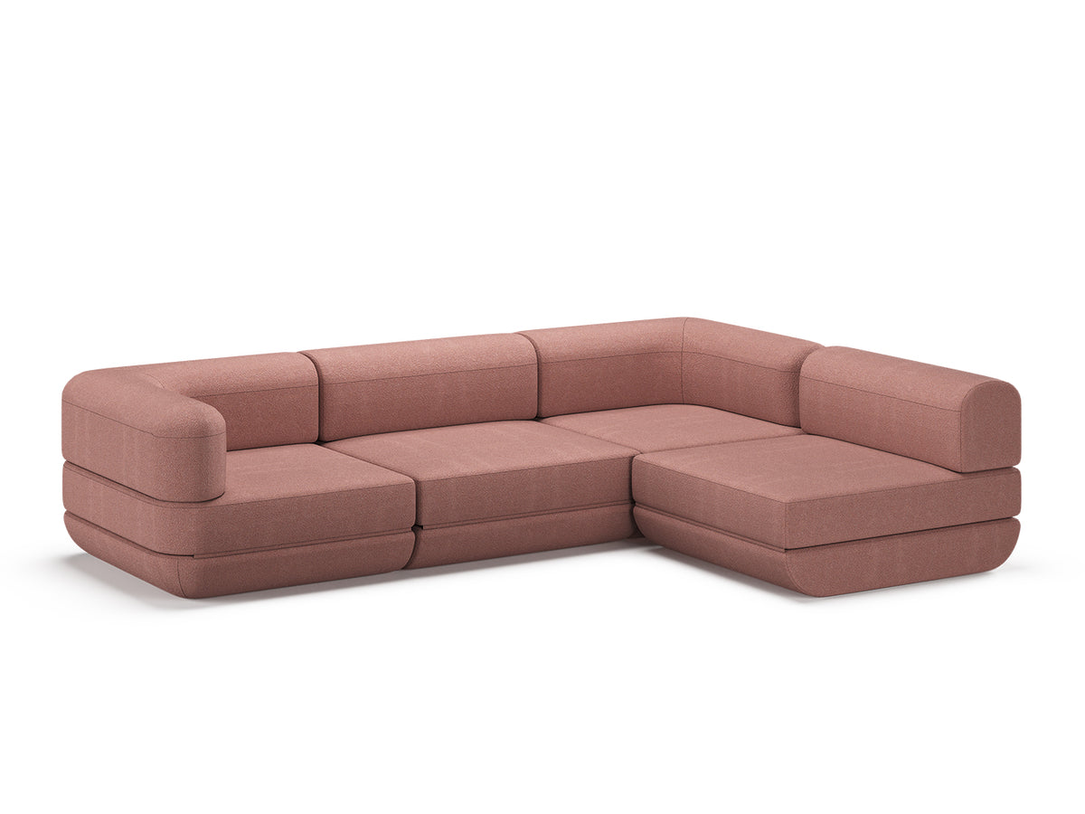 Coral Rezy Flow three-seater sofa bed sectional, right open chaise configuration