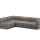 Mushroom Rezy Flow three-seater sofa bed sectional, right open chaise configuration